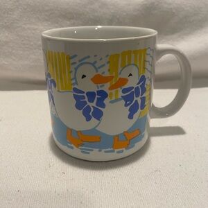 TC White Coffee Mug with Whimsical Duck Design